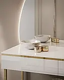Туалетний столик на каркасі Aurora-Q Gold Gloss (білий глянець/золотий), фото 4