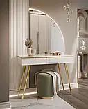 Туалетний столик на косих ніжках Aurora-SQ Gloss (білий глянець/золотий), фото 2