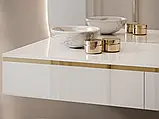 Туалетний столик навісний Aurora-Q Gloss (білий глянець/золотий), фото 4