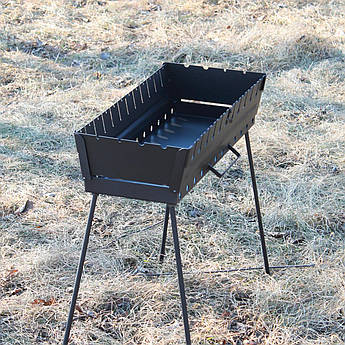 Мангал-валіза фарбований 3 мм на 12 шампурів — зручна розкладна жаровня для гриля