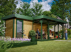 Альтанка з госпблоком односхилий  Розмір альтанки 5300 х 3000 х 3100 мм