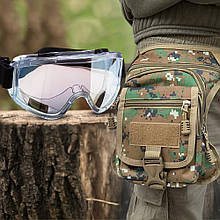 Набір 2 в 1 для справжнього чоловіка:  захисні окуляри, сумка на стегно, Хакі-камуфляж