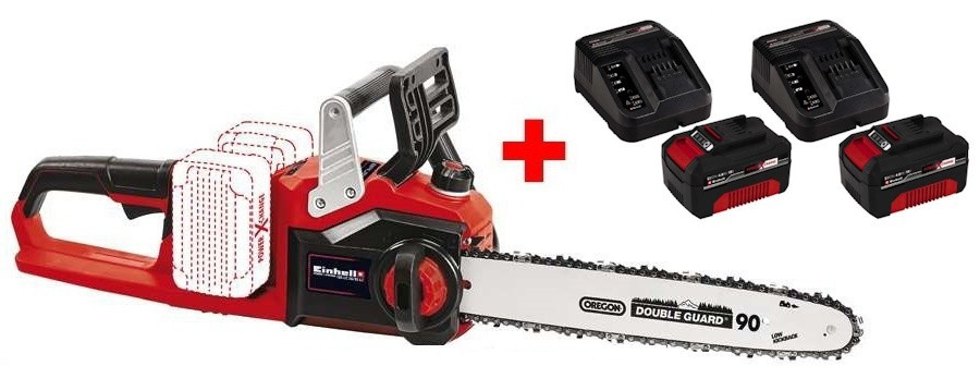 Набір Пила ланцюгова безщіткова Einhell GE-LC 36/35 Li-Solo + 2 зарядні пристрої і 2 акумулятора 18V 4,0 Ah (4501780,4512042 - 2 ш, фото 1