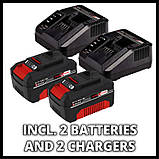 Набір Пила ланцюгова безщіткова Einhell GE-LC 36/35 Li-Solo + 2 зарядні пристрої і 2 акумулятора 18V 4,0 Ah (4501780,4512042 - 2 ш, фото 3