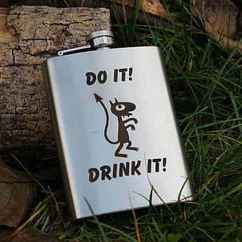 Фляга 200 мл Skif Outdoor з гравіюванням "Do It", металева, нержавіюча сталь, стильний подарунок для чоловіка, туриста, мисливця