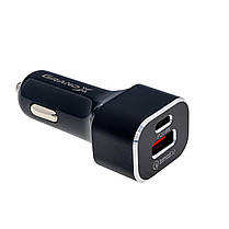 Автомобільний зарядний пристрій Grand-X CH-29 PD 3.0, Quick Charge QС3.0, 1 TypeC, 1 USB, фото 4