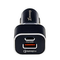 Автомобільний зарядний пристрій Grand-X CH-29 PD 3.0, Quick Charge QС3.0, 1 TypeC, 1 USB, фото 5
