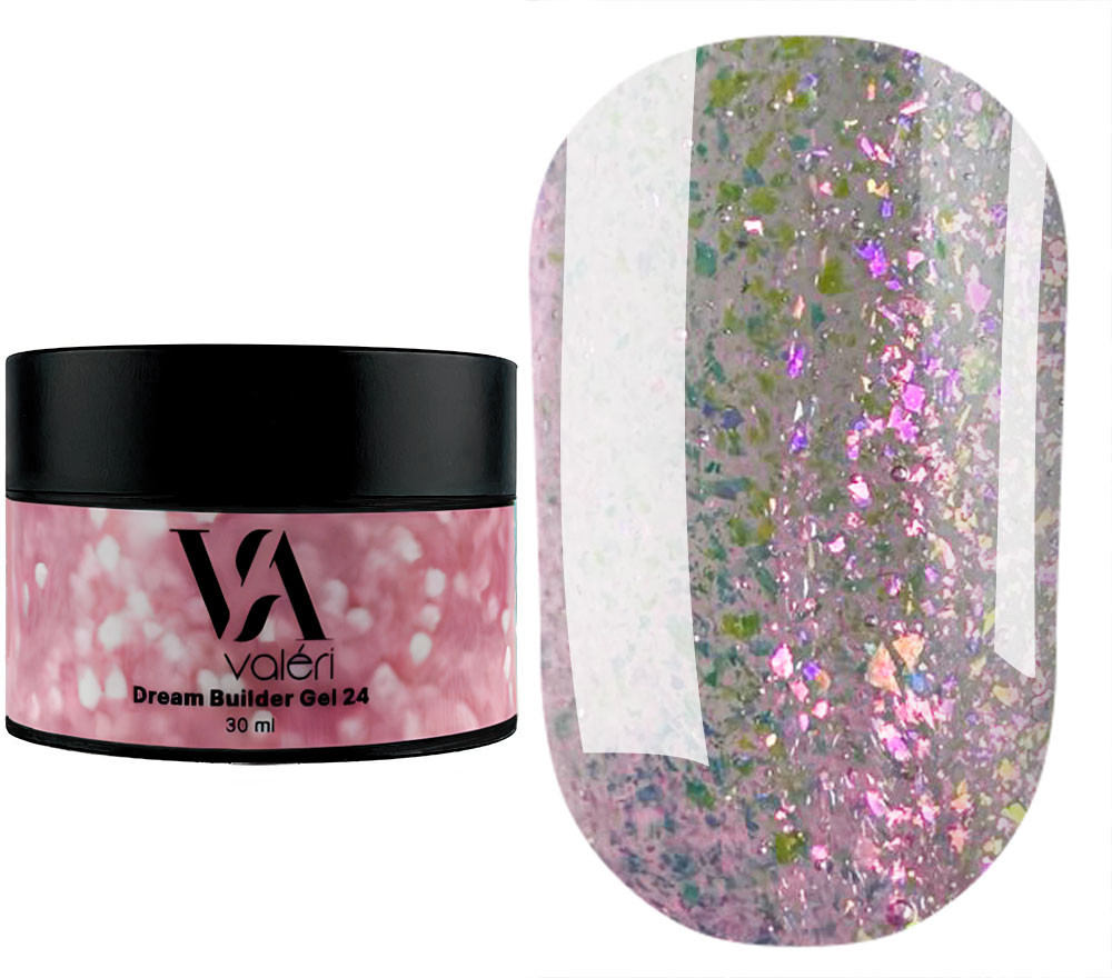Гель для нарощування Valeri Dream Builder Gel, 30 мл №024, бузковий з рожевим відблиском