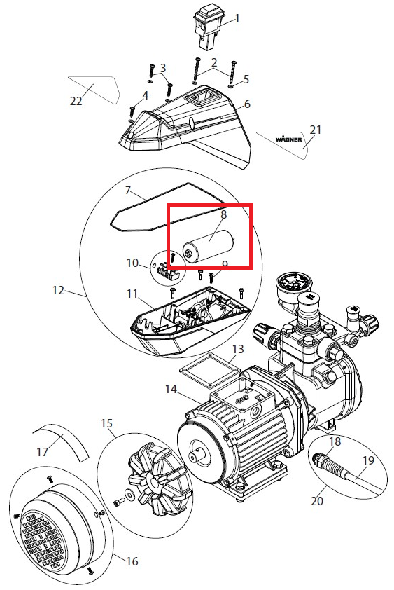 Конденсатор 100 мкФ 400 В у зборі (Японія) на Wagner SF 23 Pro, фото 1
