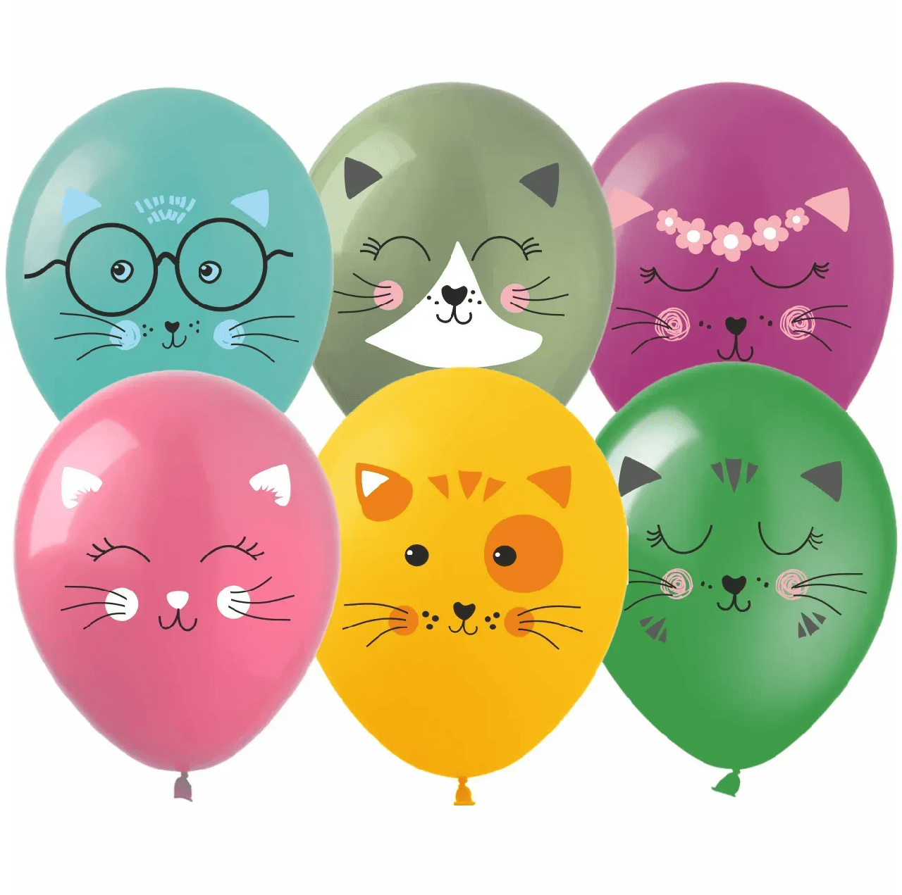 Латексні повітряні кульки 12" (30см.) "Котики" асорті ArtShow 1шт.