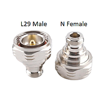 Роз'єм гніздо N Female - L29 7/16 DIN Male, штекер, адаптер, 4 ГГц, 50 Ом, прямий, під кабель RG8 RG213 коаксіальний