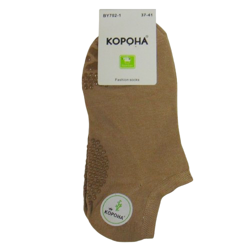 Короткі жіночі шкарпетки з гальмами Корона 37-41 бежеві 7021, фото 1