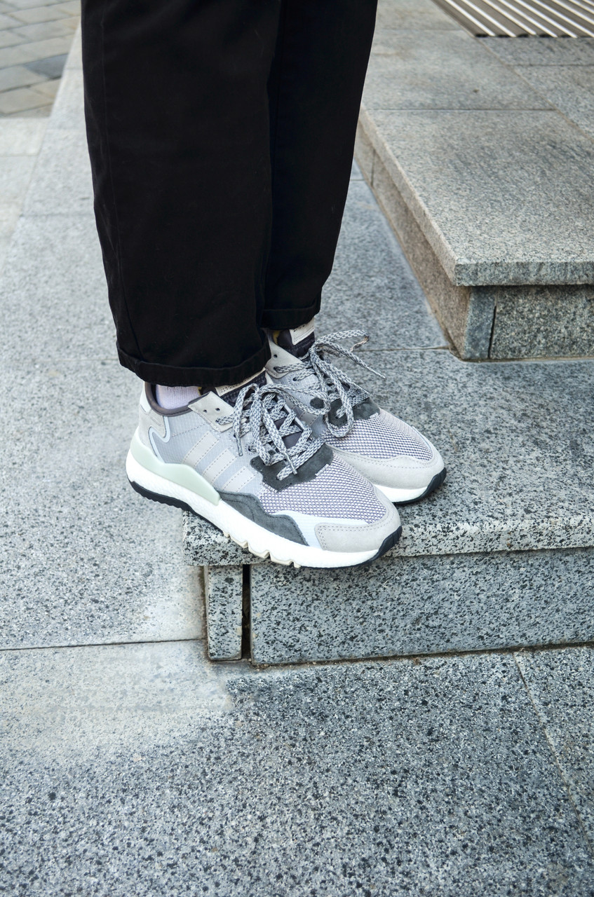 Кросівки чоловічі сірі Adidas Nite Jogger Grey White (17675), фото 1