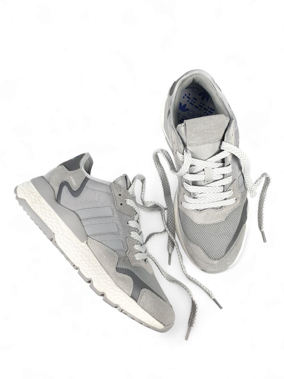 Кросівки чоловічі сірі Adidas Nite Jogger Grey White (16828), фото 1