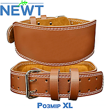 Пояс для пауерліфтингу атлетичний пояс для силових тренувань шкіряний Newt Gym Belt коричневий розмір XL