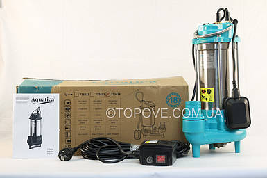 Насос заглибний фекальний 1.5 кВт Hmax 19.5 м Qmax 350 л/хв з подрібнювачем AQUATICA насос каналізаційний