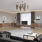 Комплект модульний для вітальні LION Грей 4 елементи з чорними металевими ніжками Дуб Ліворно/Дерево (LION-042730)