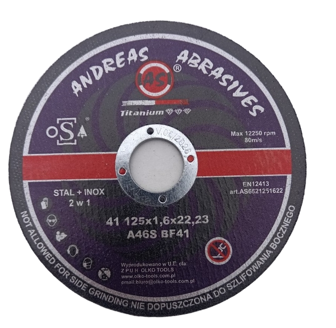Круг відрізний Andreas Abrasives 125x1,6x22,23 STEEL+INOX