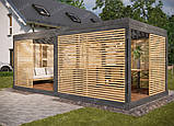 Альтанка з дерева односхилий з рейковими стінками 6 х 3 м, фото 3