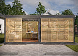 Альтанка з дерева односхилий з рейковими стінками 6 х 3 м, фото 4