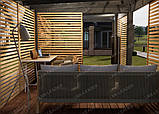 Альтанка з дерева односхилий з рейковими стінками 6 х 3 м, фото 6