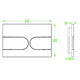 Панель змиву Koer KT-0604-01 240x160x10mm пластикова, кнопка закруглена (KR5323), фото 4