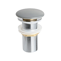 Донний клапан для раковини без переливу Mixxus POP-UP-09 GRAY автоматичний (Click-Clack) (Графітова керамічна накладка) 1 1/4''