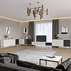 Комплект модульний для вітальні LION Грей 4 елементи з золотими металевими ніжками Бетон Style/Асфальт (LION-042918)