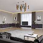 Комплект модульний для вітальні LION Грей 4 елементи з золотими металевими ніжками Бетон темний/Асфальт (LION-042920)