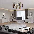 Комплект модульний для вітальні LION Грей 4 елементи з золотими металевими ніжками Кашемір/Камінь (LION-042928)