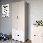 Шафа розпашна дводверна LION Краш з 2 шухлядами Кашемір/Німфея альба (LION-044006)