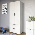 Шафа розпашна дводверна LION Краш з 2 шухлядами Бетон style (LION-044007)