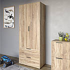 Шафа розпашна дводверна LION Краш з 2 шухлядами Дуб сонома трюфель (LION-044012)