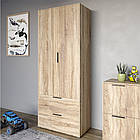 Шафа розпашна дводверна LION Краш з 2 шухлядами Дуб сонома (LION-044013)
