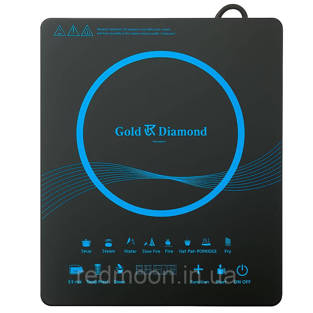 Індукційна плита на одну конфорку 2400Вт Gold Diamond TK09902 / Плита сенсорна / Елетрична плита