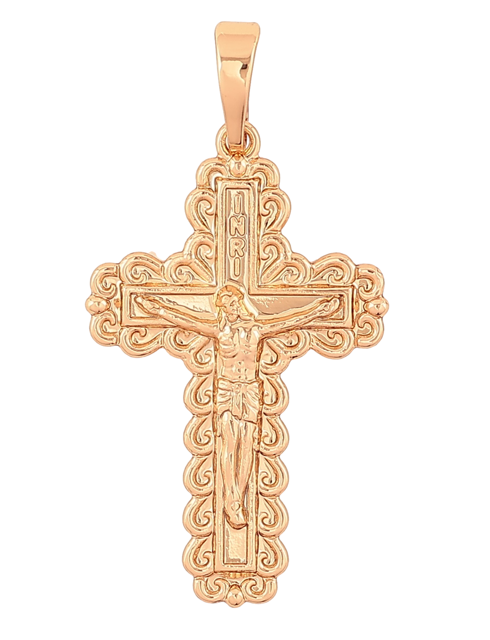 Кулон Xuping Позолота 18K "Хрест з Розп'яттям» для ланцюжка до 6мм