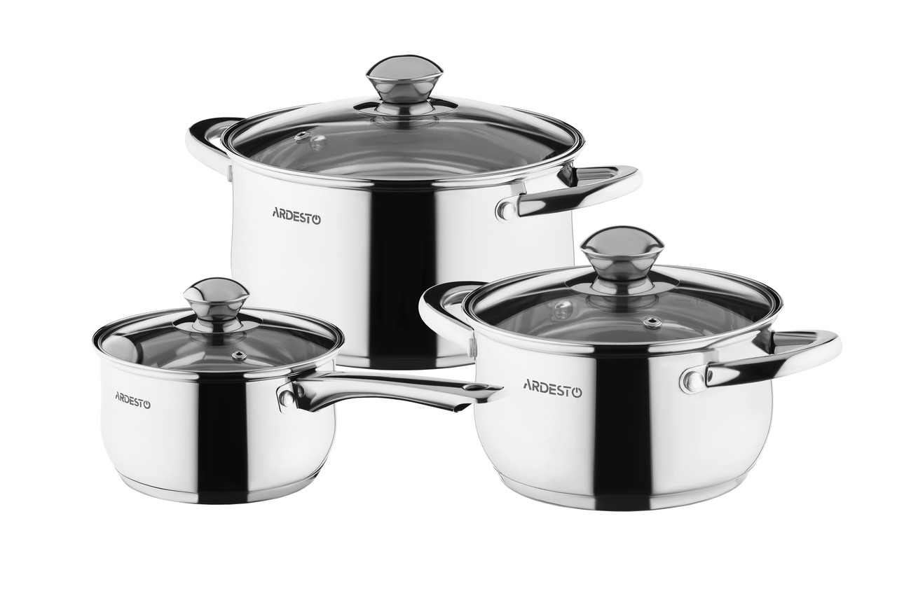 Набір каструль із нержавіючої сталі Ardesto Gemini Gourmet Varese AR1906PS SH