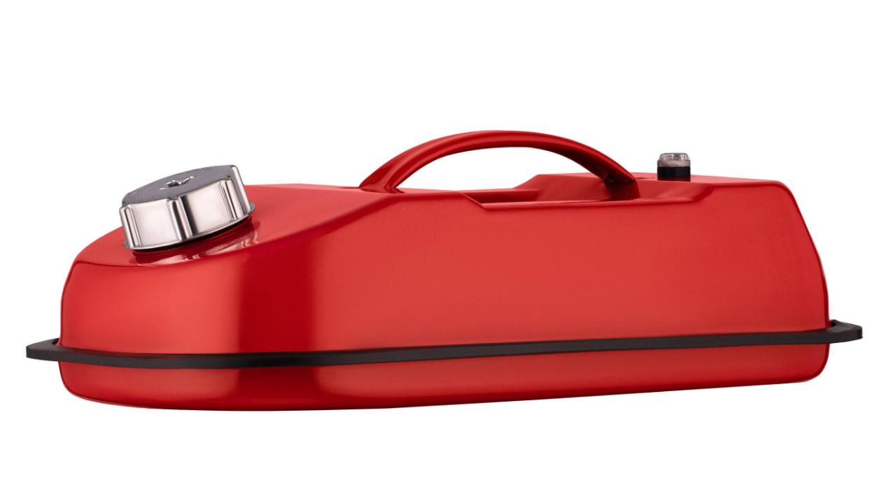 Каністра 2E JCM5H для бензину горизонтальна 5 л метал 0.6 мм, 1.5 кг, червона  (SHiz16589), фото 1