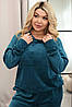 Р-ри 48-58 Жіночий велюровий спортивний костюм із кофтою Кенгуру, фото 2