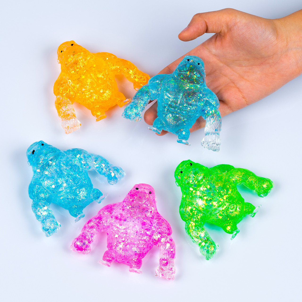 Іграшка тягучка антистрес Горила, 9 см 12 шт упаковка