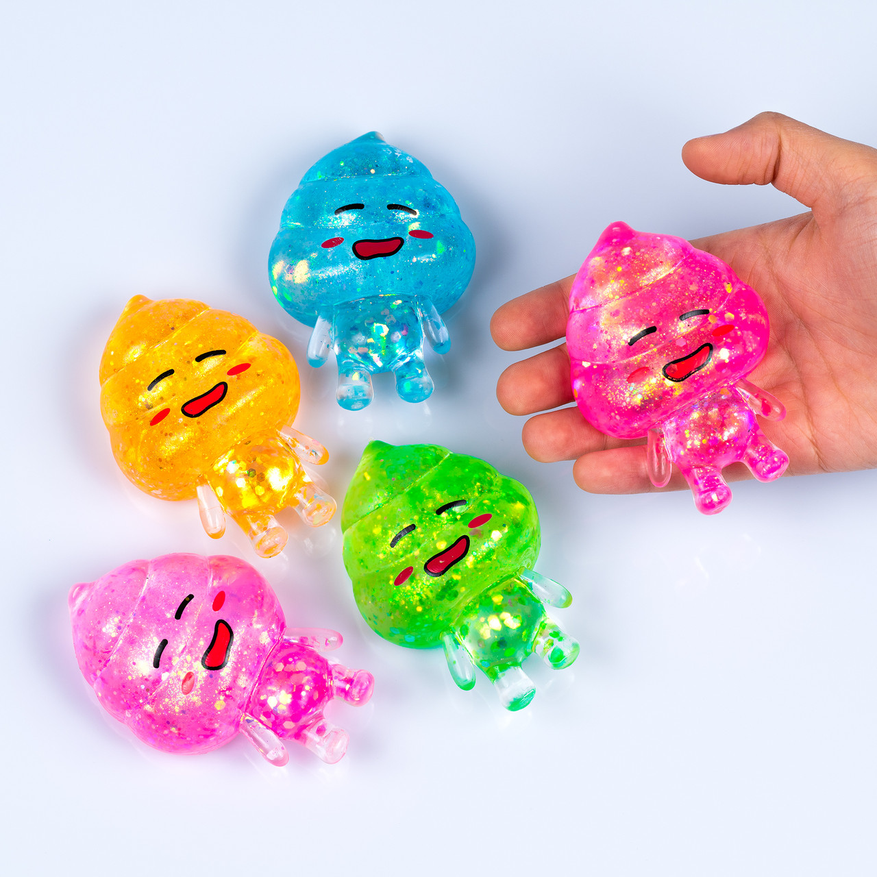 Іграшка тягучка антистрес весела Какашка, 8 см 12 шт упаковка