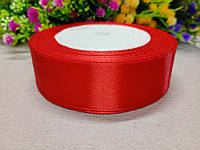 Атласна стрічка/ 2,5 см/23 метри/червоний