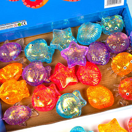 Іграшка тягучка антистрес Морський, 7.5 см 24 шт упаковка, фото 1