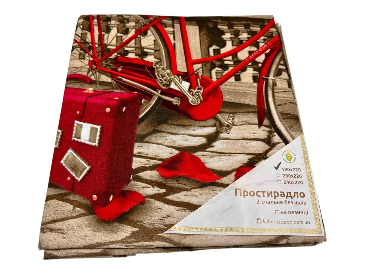 Простирадло "Bicycle" | 180х220 см Бязь, фото 1