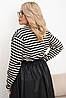 Жіноча молодіжна трикотажна смугаста кофта-лонгслів, батал великі розміри, фото 5