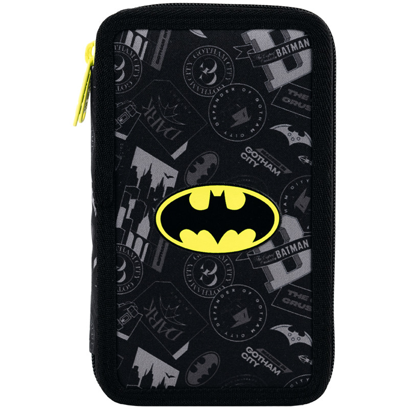 Пенал без наповнення Kite DC Batman DC25-623, 2 відділення 20x12x4,5 чорний