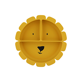 Тарілка дитяча силіконова трисекційна на присосці Trixie, Lion
