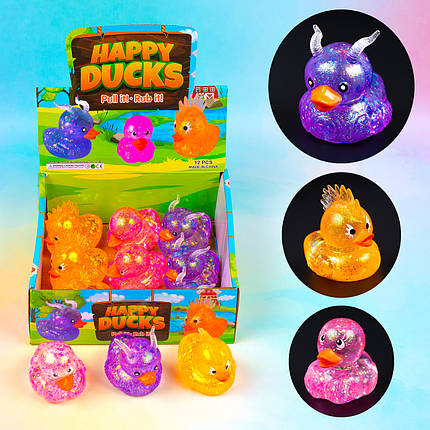 Іграшка тягучка антистрес Рок Качка, 7.5 см 12 шт упаковка, фото 1