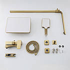 F2476-3 душ. система 3х функц. поворот. вилив-перімікач лат. корпус Ø35 (сатин золотушник) 1444/1ult, фото 3