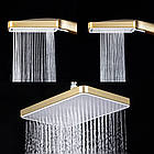 Душова система з тропічним душем прихованого монтажу Frap F7176 квадратна-3 на 3 споживачі матове золото, фото 2